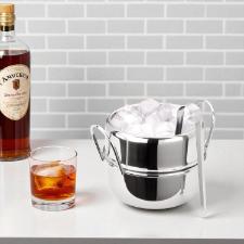 Balde de gelo Forma niquelado 1,5 litro com pin�a: Sofistica��o e praticidade para drinks em casa