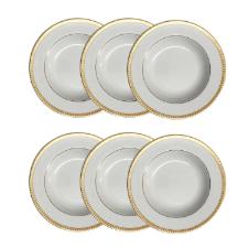 Jogo de pratos fundo Christofle Malmaison 6 pe�as dourado