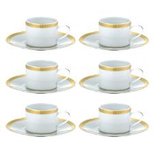 Jogo de x�caras ch� Christofle Malmaison 6 pe�as dourado