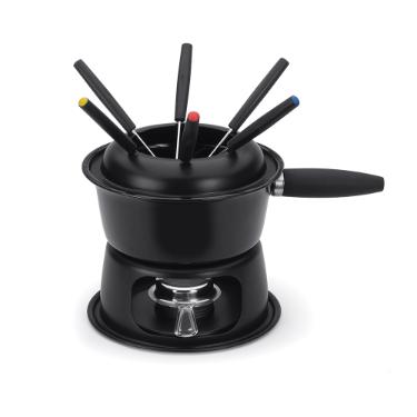 Aparelho de Fondue Forma Lugano 11 Pe�as com panela preta: Momentos de sabor e aconchego
