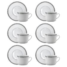 Jogo de x�caras ch� Christofle Perles 6 pe�as