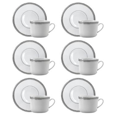 Jogo de x�caras ch� Christofle Perles 6 pe�as