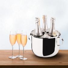 Champanheira em inox Forma 6 Litros com al�as: Eleg�ncia compacta para espumantes e vinhos