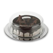 Prato para bolo em inox com c�pula em acr�lico Forma Vision 33cm
