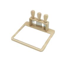 kit t�bua para queijos em bambu e cer�mica 4 pe�as LYOR