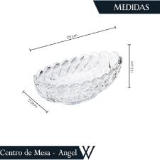 Centro de mesa em cristal Wolff Angel 28x11,5cm incolor