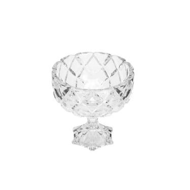 Centro de mesa com p� em cristal Lyor Deli 18x18cm.