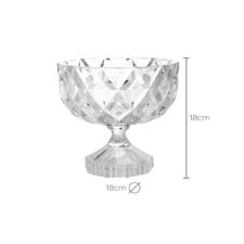 Centro de mesa com p� em cristal Lyor Deli 18x18cm.