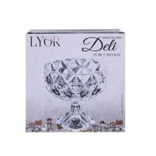 Centro de mesa com p� em cristal Lyor Deli 18x18cm.