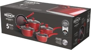 CONJUNTO DE PANELAS 5PC CAMIN COM INDU��O BRINOX