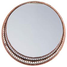 Bandeja redonda espelhada inox Adely Decor 17cm ros� SHW602.