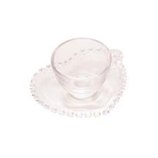 X�cara para caf� em cristal Lyor Cora��o 80ml.