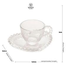 X�cara para caf� em cristal Lyor Cora��o 80ml.