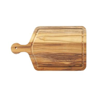 T�bua em madeira para churrasco com cabo Stolf Teca 43x25,5cm.