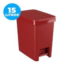 Lixeira em polipropileno Coza Single 15 litros vermelha.