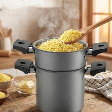 CUSCUZEIRA ESPECIARIAS BRINOX 800ml ANTIADERENTE  GRAFITE