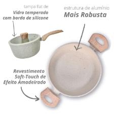 Jogo de panelas em alum�nio Brinox Sirius 4 pe�as vanilla.