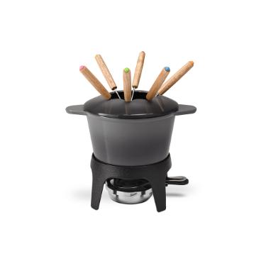 Jogo de fondue em alum�nio Haus Saut� 10 pe�as cinza (57504/108).