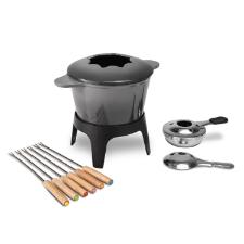 Jogo de fondue em alum�nio Haus Saut� 10 pe�as cinza (57504/108).