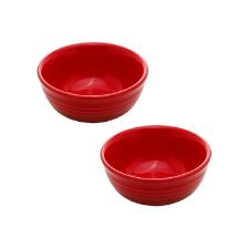Jogo de bowls em cer�mica Wolff Retr� 10x4,5 2 pe�as vermelho.