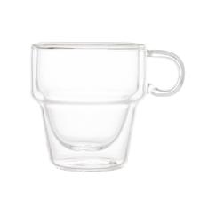 Jogo de x�caras para caf� em vidro empilh�veis parede dupla Wolff 90ml 2 pe�as.