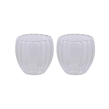 Jogo de copos para caf� parede dupla em vidro borossilicato Lyor Classic 80ml 2 pe�as.