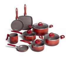 Jogo de panelas Brinox Ceramic Life Smart Plus 8 pe�as vermelho.