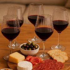 Jogo de ta�as vinho tinto em cristal Bohemia Tulipa Opitic 450ml 6 pe�as .