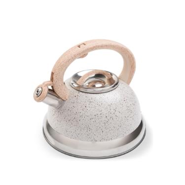 Chaleira em alum�nio com apito Brinox Roma 2,7 litros vanilla