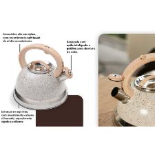 Chaleira em alum�nio com apito Brinox Roma 2,7 litros vanilla