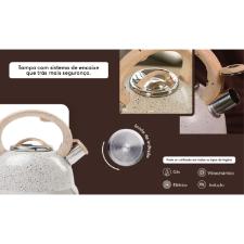 Chaleira em alum�nio com apito Brinox Roma 2,7 litros vanilla