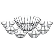 Jogo de bowls em vidro L'Hermitage Dubois 7 pe�as incolor.