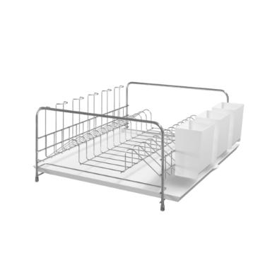 Escorredor de lou�as com bandeja e porta-talherStolf Bali 43x40,5cm branco.