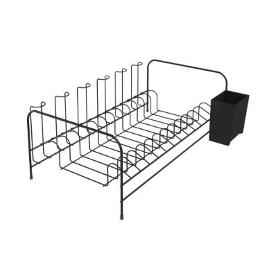 Escorredor de lou�as com porta talher em pl�stico Stolf Veneza 43.5x35cm black.