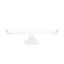 Travessa com p� em cristal Lyor Diamond 34,5cm incolor.