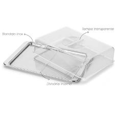 Porta frios com divis�ria Metal Forma Pop 6,5x18,5x27cm.