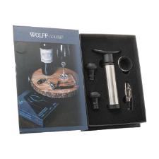 Jogo para vinho em a�o inox com caixa Wolff 5 pe�as.