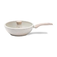 Wok com tampa antiaderente Brinox Ceramic Life Sirius 28cm vanilla.