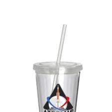 Copo parede dupla com canudo em pl�stico Nasa Artemis 500ml.