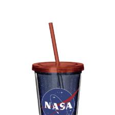 Copo parede dupla com canudo em pl�stico Nasa Galaxy 500ml.