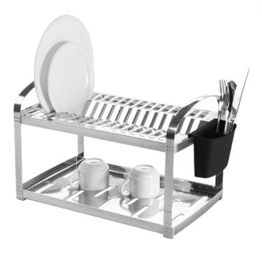 Escorredor de pratos e talheres em a�o em inox Brinox 16 pratos