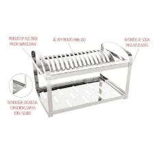 Escorredor de pratos e talheres em a�o em inox Brinox 16 pratos