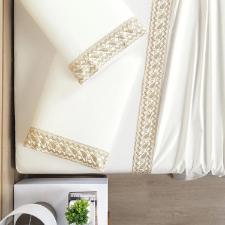 Jogo de Len�ol King 400 Fios Acetinado 4 Pe�as Supreme Percal - Off White.