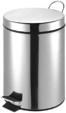 Lixeira A�o Inox Redonda 5 Litros Com Pedal Emborrachado.