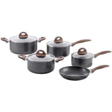 Jogo de Panelas Brinox Antiaderente Ceramic Life 5 Pe�as Smart Plus com Indu��o Granito.