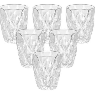 Jogo 6 Copos Baixos em Vidro Plaza 275 ML