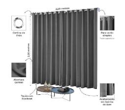 Cortina Blakout Bella Janela Pratika 3,00m x 2,30m Tit�nio