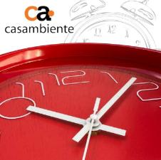 Rel�gio de Parede Redodno Casambiente 25 cm Vermelho