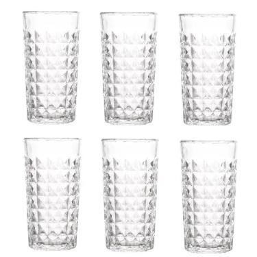 Jogo de copos em Vidro Lehav� Prisma 280ML 6 pe�as