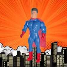 Boneco A��o Super Her�i Com Capa Vermelha 40cm